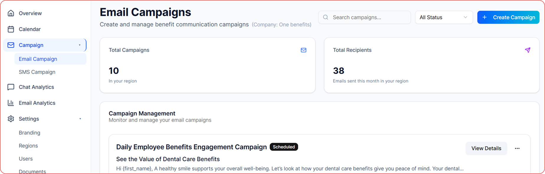 Unified campaign dashboard